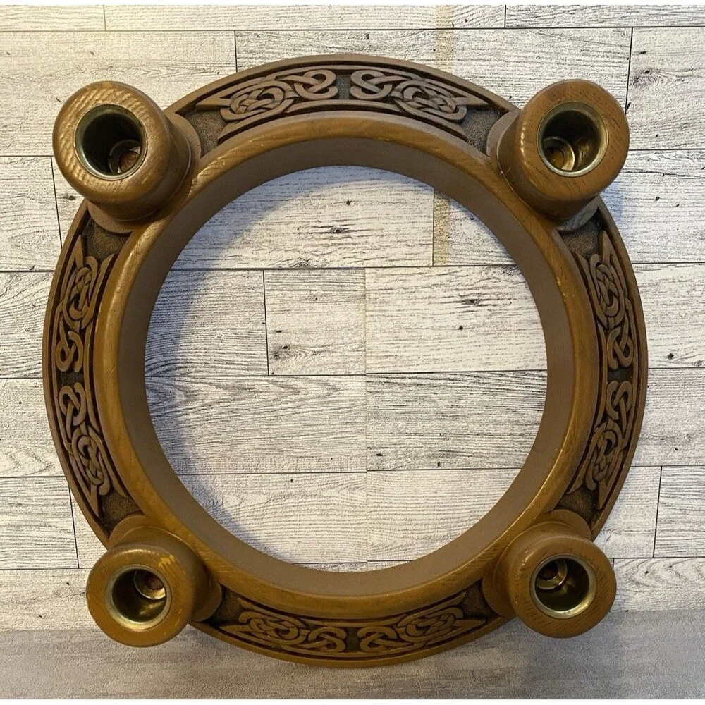 Vintage Celtic Knot Candle Holder Advent Wreath By Abbey Press Irish 12 1/4